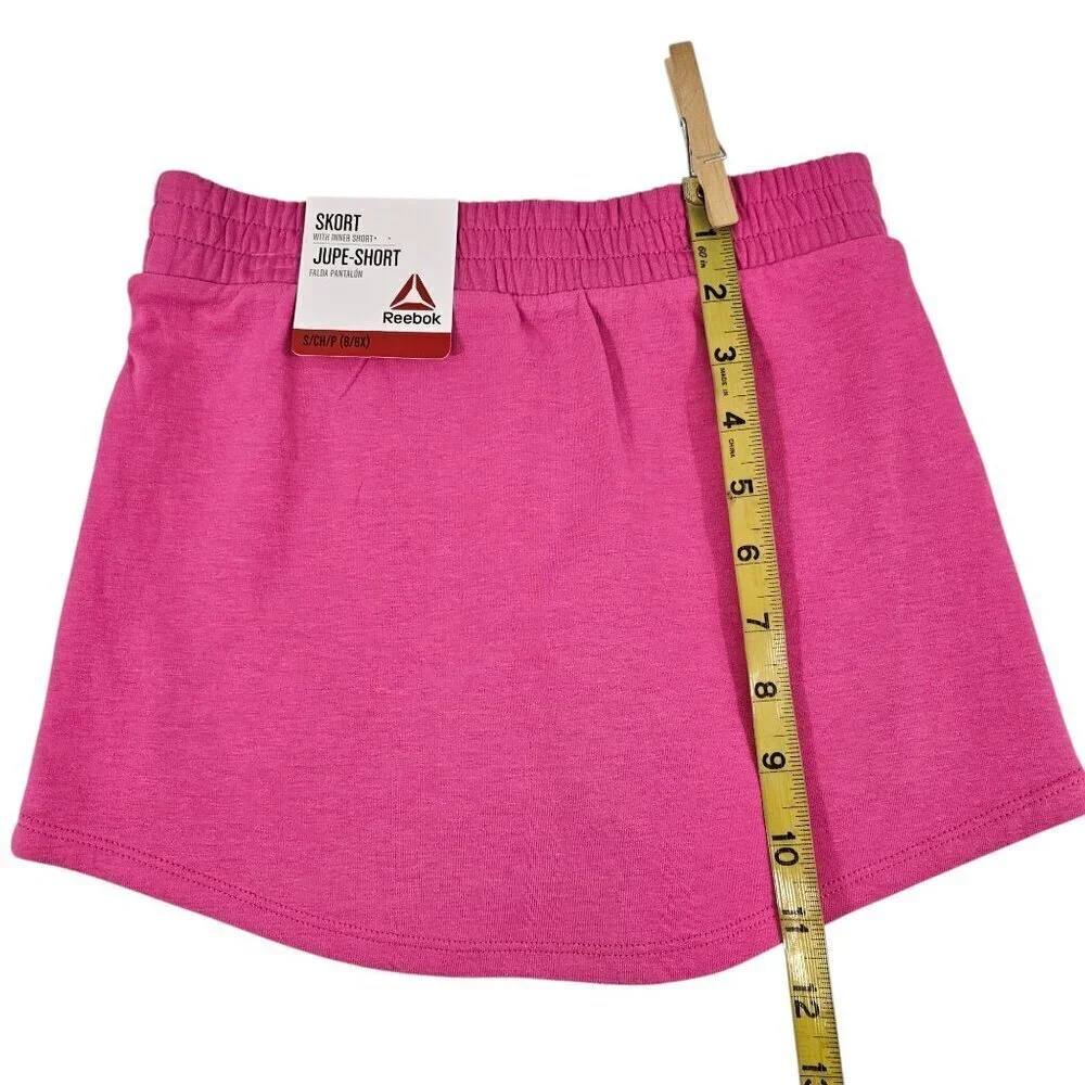 Reebok Girls Active Velocity Skort (Skirt w/Compression Shorts) – Pink – S/M/L